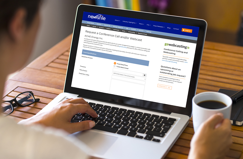 Request Webcasting / Webinar for Press Release